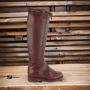 Graffiti NIB Leather Riding Polo Style Boots Made In Italy Size Dark Brown